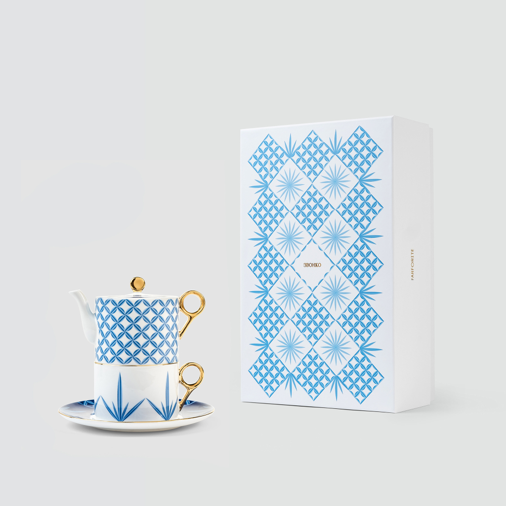 Набор «Звонко»: чайник-эгоист 300 мл и чайная пара 250 мл в подарочной коробке