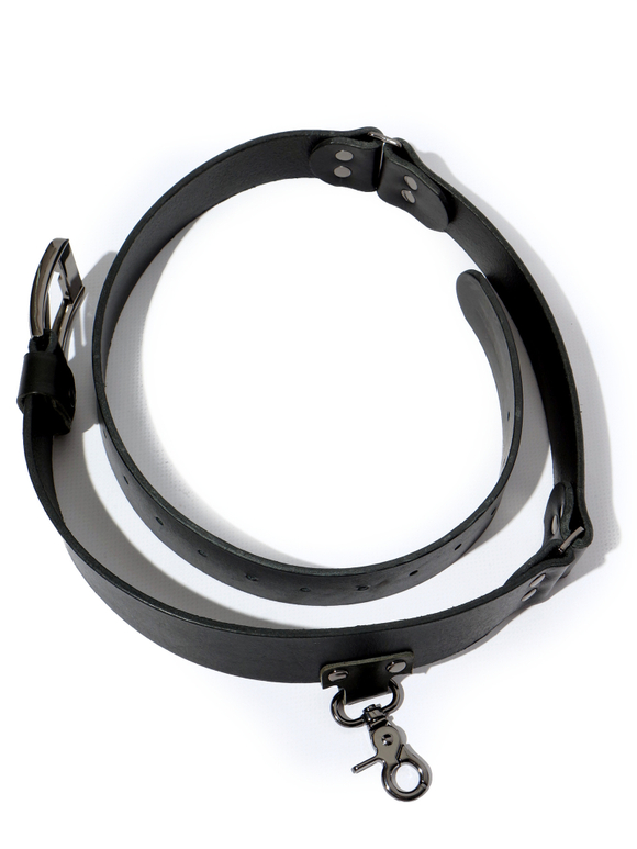 Ремень кожаный черный