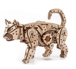 Механический Кот от Eco Wood Art (EWA) - Деревянный конструктор, сборная механическая модель, 3D Пазл
