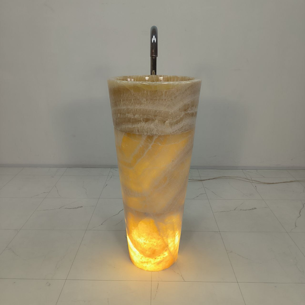 Раковина напольная из оникса Yellow ON-55007 90*40*40  0205