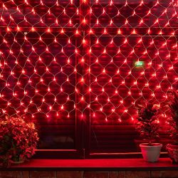 ULD-N2520-240-DTA RED IP20 Сетка светодиодная с контроллером. 240 светодиодов. 2.5х2 м. красная. IP20. провод прозрачный