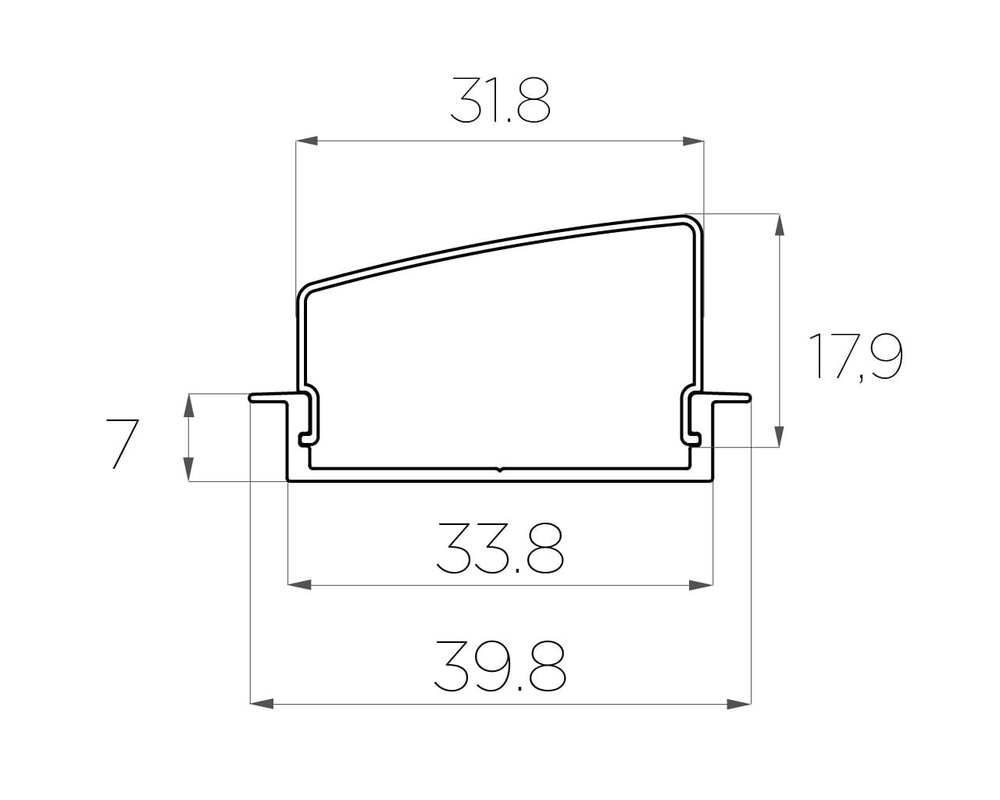 Профиль врезной алюминиевый LC-LPV-0740-2 Anod