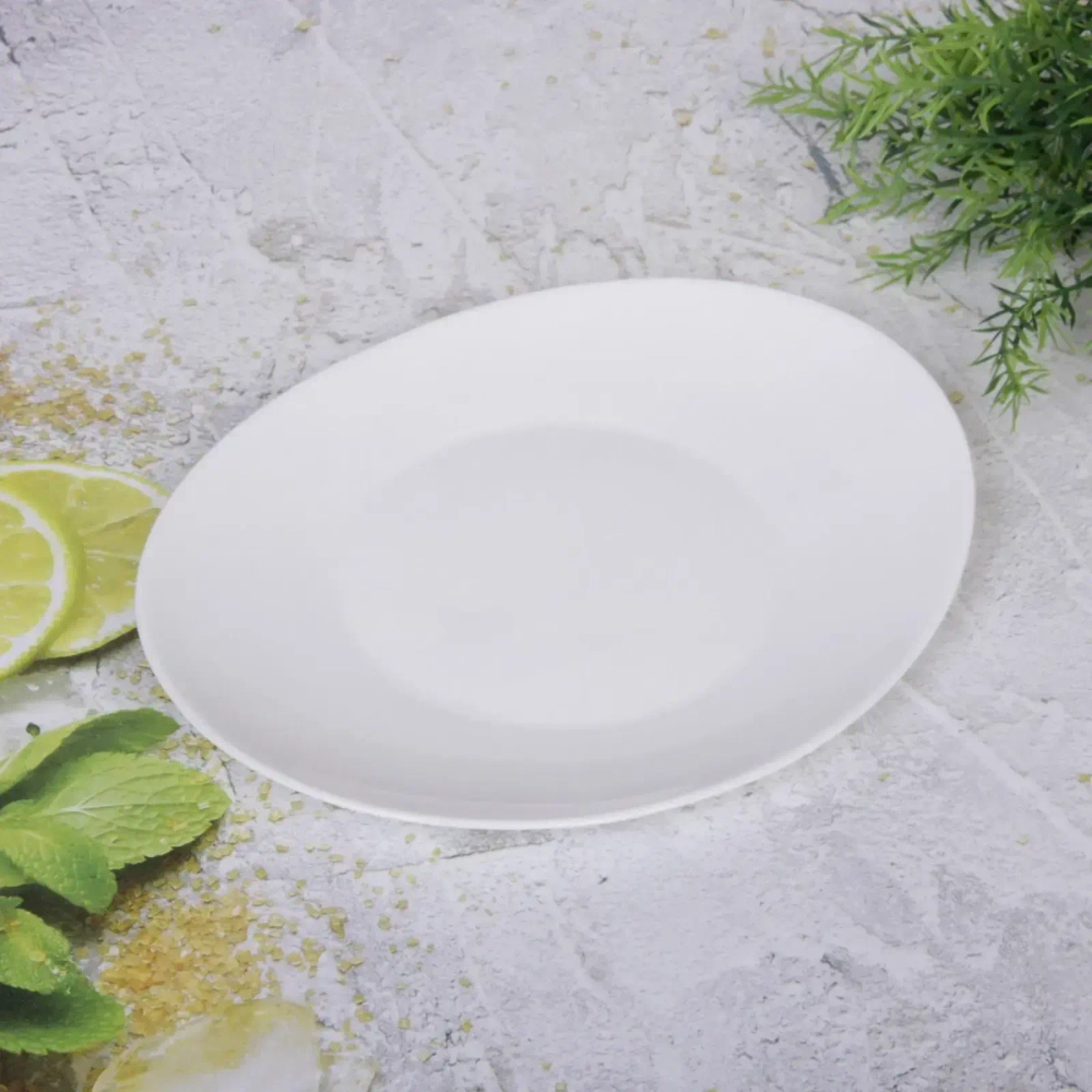 Тарелка «White magic» 26,5*23см стеклокерамика Полоска