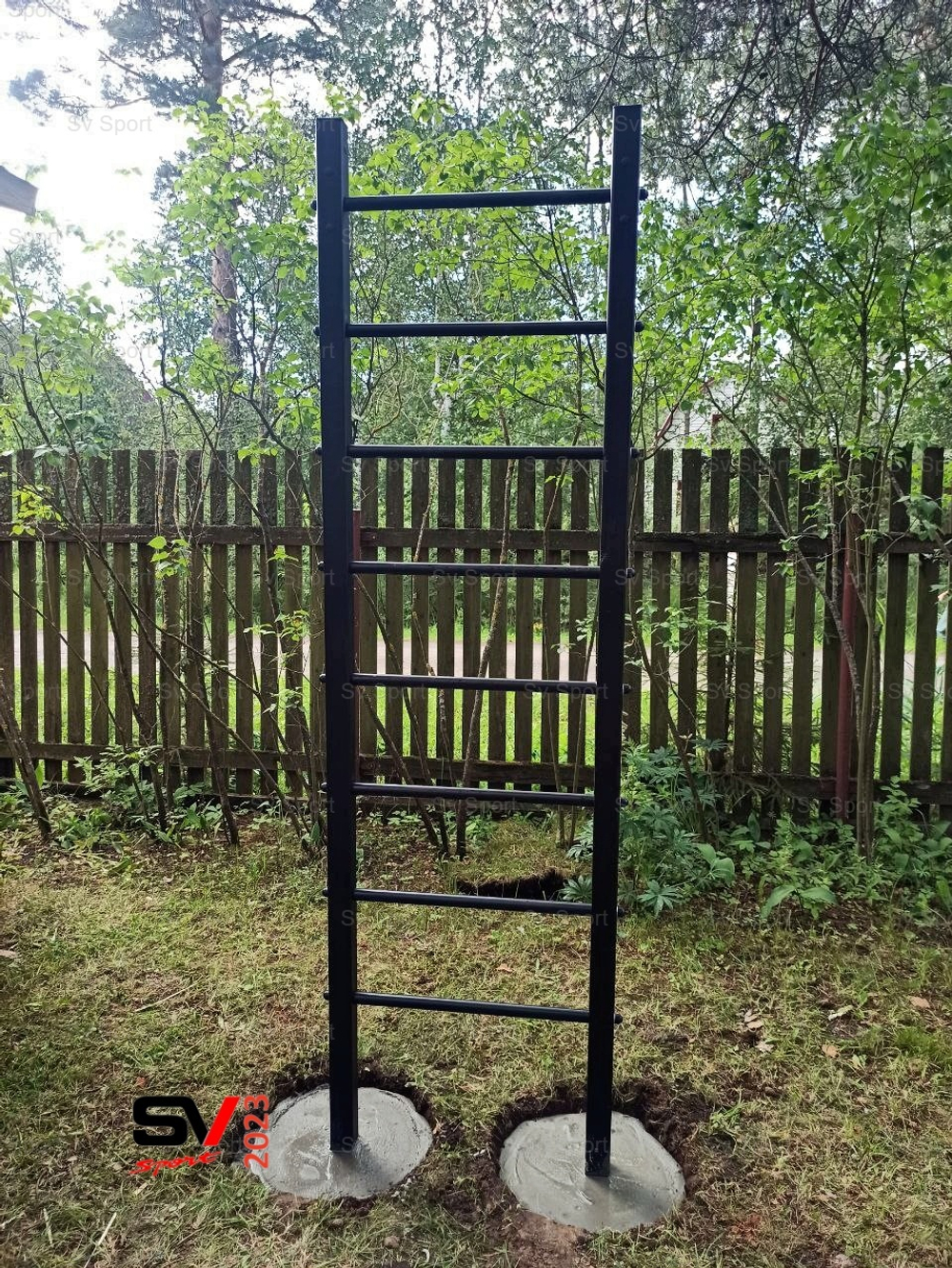 Монтаж уличной шведской стенки Sv Sport (2 вертикальных столба)