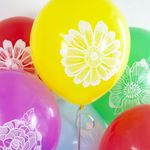 Шар (12"/30 см) Цветы, Ассорти, пастель, 2 ст 25 шт.