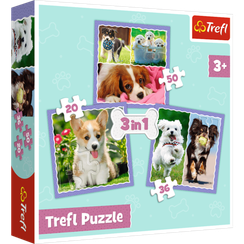 Puzzle "3in1" - Lovely dogs / Trefl