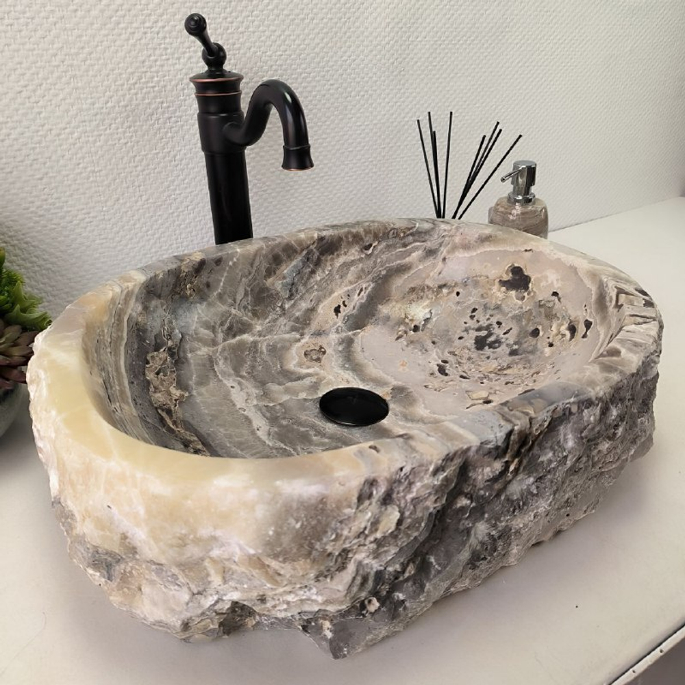 Раковина из оникса Erozy Grey EO-62199 55*42*15 0094