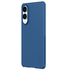 Усиленный чехол синего цвета от Nillkin для Samsung Galaxy S25 Edge, серия Super Frosted Shield Pro