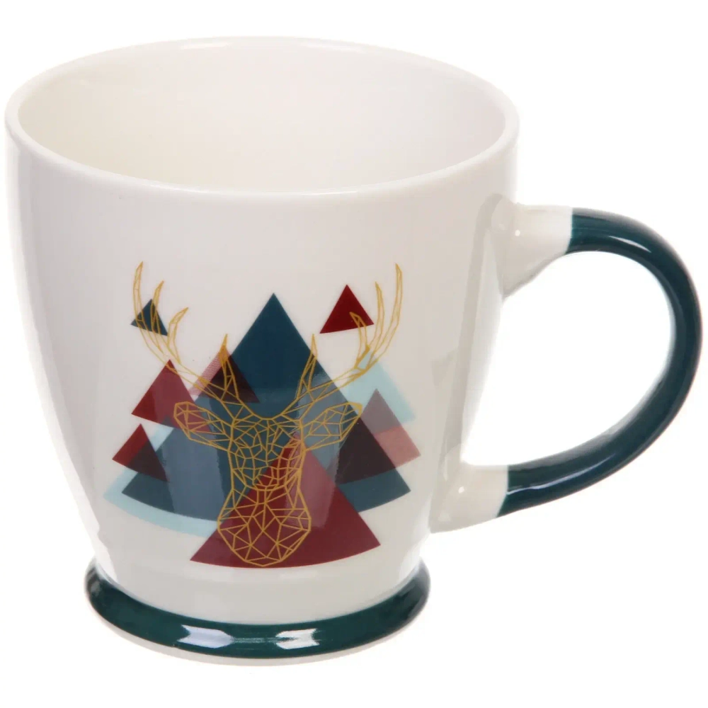 Кружка керамическая 400мл «Олень геометрия» в подарочной коробке