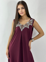 Сорочка без рукавов 0015-2 (бардовый)