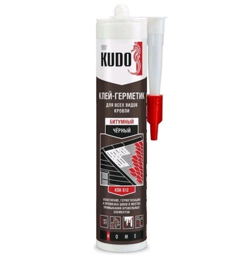 Герметик д/крыш и гибкой кровли KUDO HOME битумн. черный  280мл / KВK-612