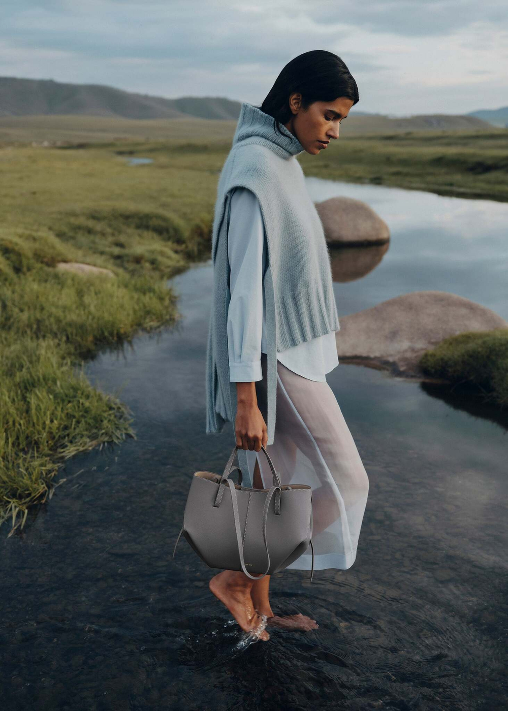 Сумка Polene Cyme Mini EDITION TEXTURED STONE