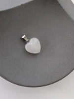 Подвеска сердце белый нефрит, 16мм