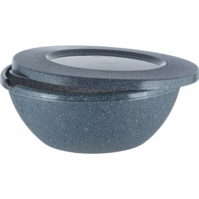 Миска пластиковая 3л с крышкой «Stone» темный камень