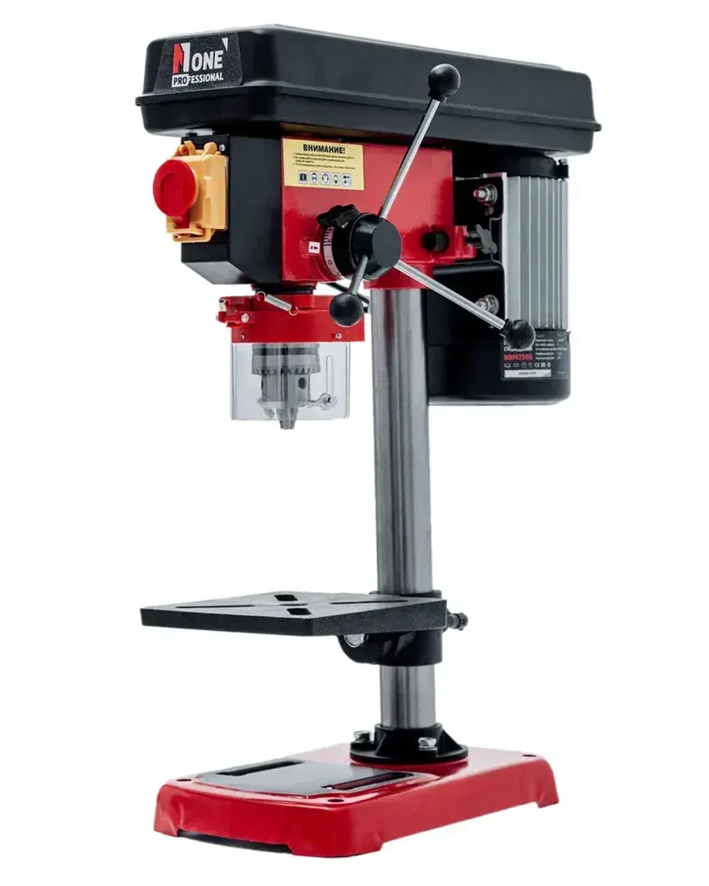 Стационарный (настольный) сверлильный станок Number One NBM 750S (220В/750Вт/9 скоростей/D16 мм) с тисками