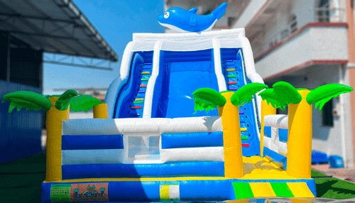 Большой надувной батут-горка «Волна - 3» 10*6*8 м.