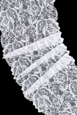 Эластичное кружево холодное белое ширина 21 см