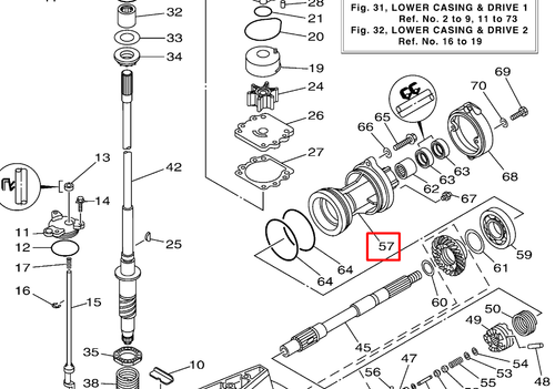 6DX-45332-00-00 BEARING HOUSING