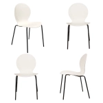 Комплект из 4-х стульев Bradex Home Wave белый с черными ножками
