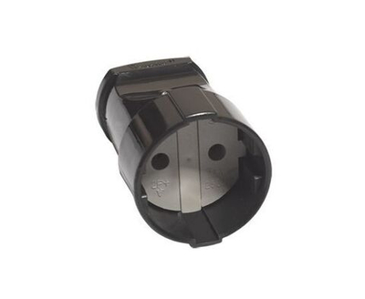 Штепсель 10А 250В (АБС-пластик, черный) АО115 UNIVersal