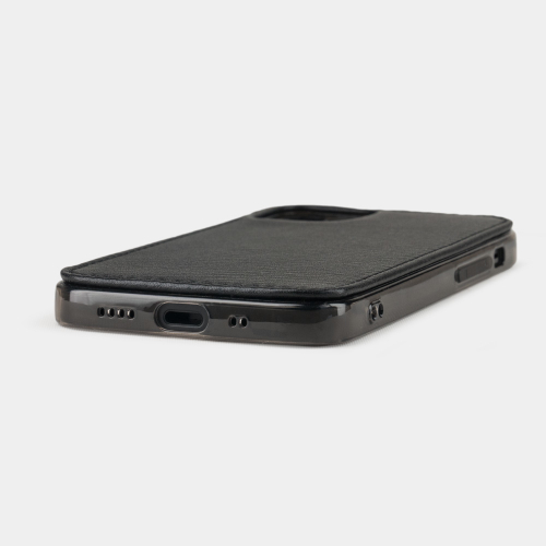 Чехол-накладка для iPhone 12 Mini из кожи теленка черного цвета