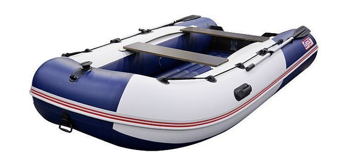 Надувная лодка ПВХ, STELS 355 Аеро НДНД, синий/белый