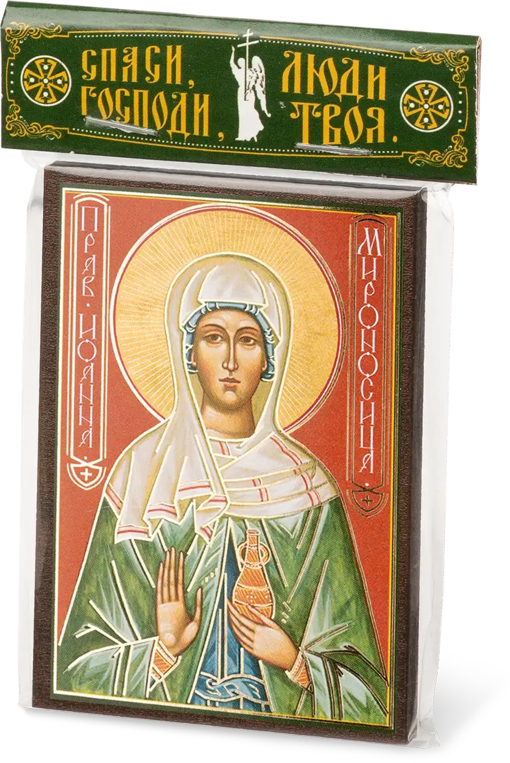 Икона "Иоанна Мироносица" 6х9 на МДФ-6