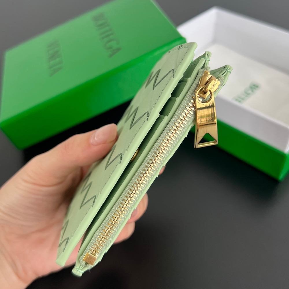 Bottega Veneta Small Intrecciato Bi-Fold Zip Wallet