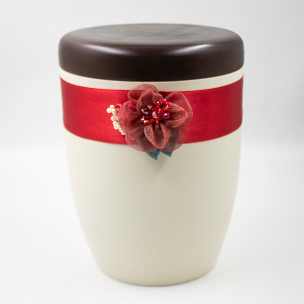 Урна для праха биоразлагаемая "Самоса" слоновая кость (красная)