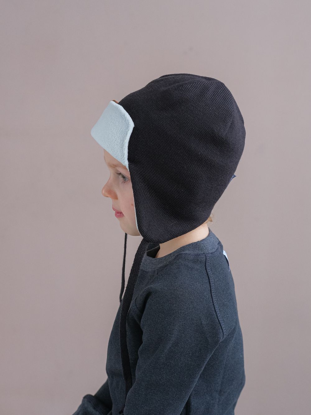 Шапка весенняя/осенняя вязаная (Черный) ТОКИ