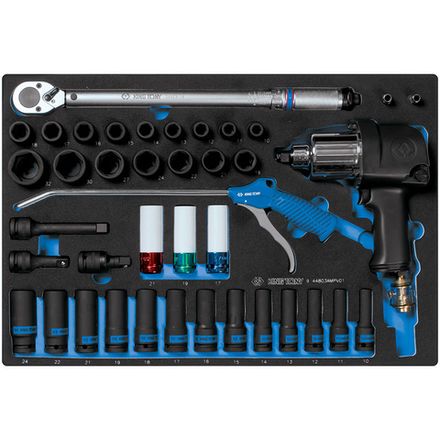 Цена на KING TONY (9-44803AMPV01) Набор пневмоинструмента 1/2" с принадлежностями, ложемент, 41 предмет