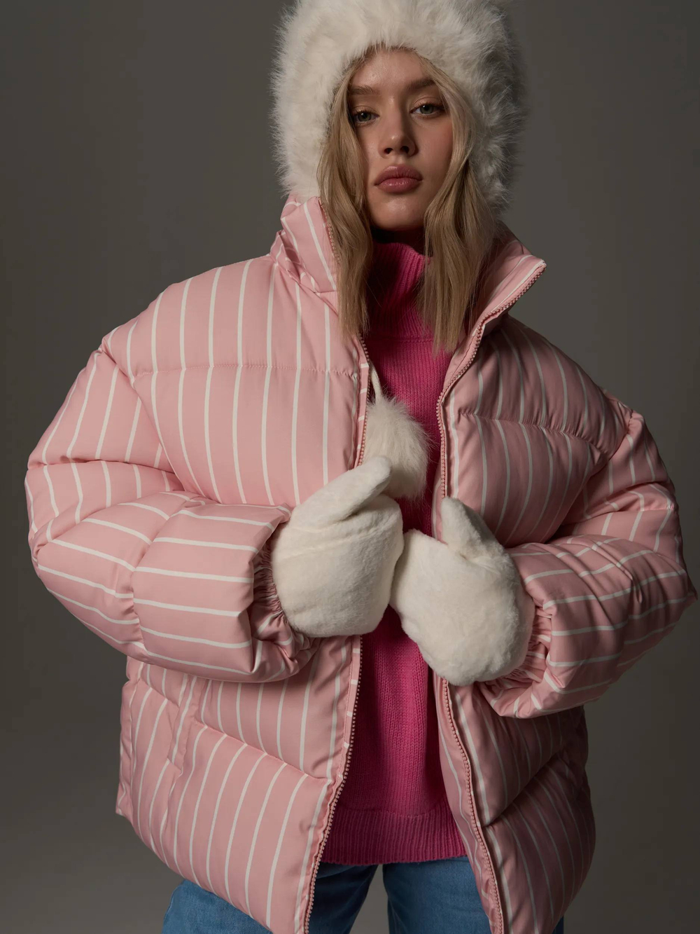 Куртка розовая зимняя