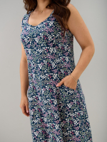 Платье П-012/синий-ромашкимаргаритки