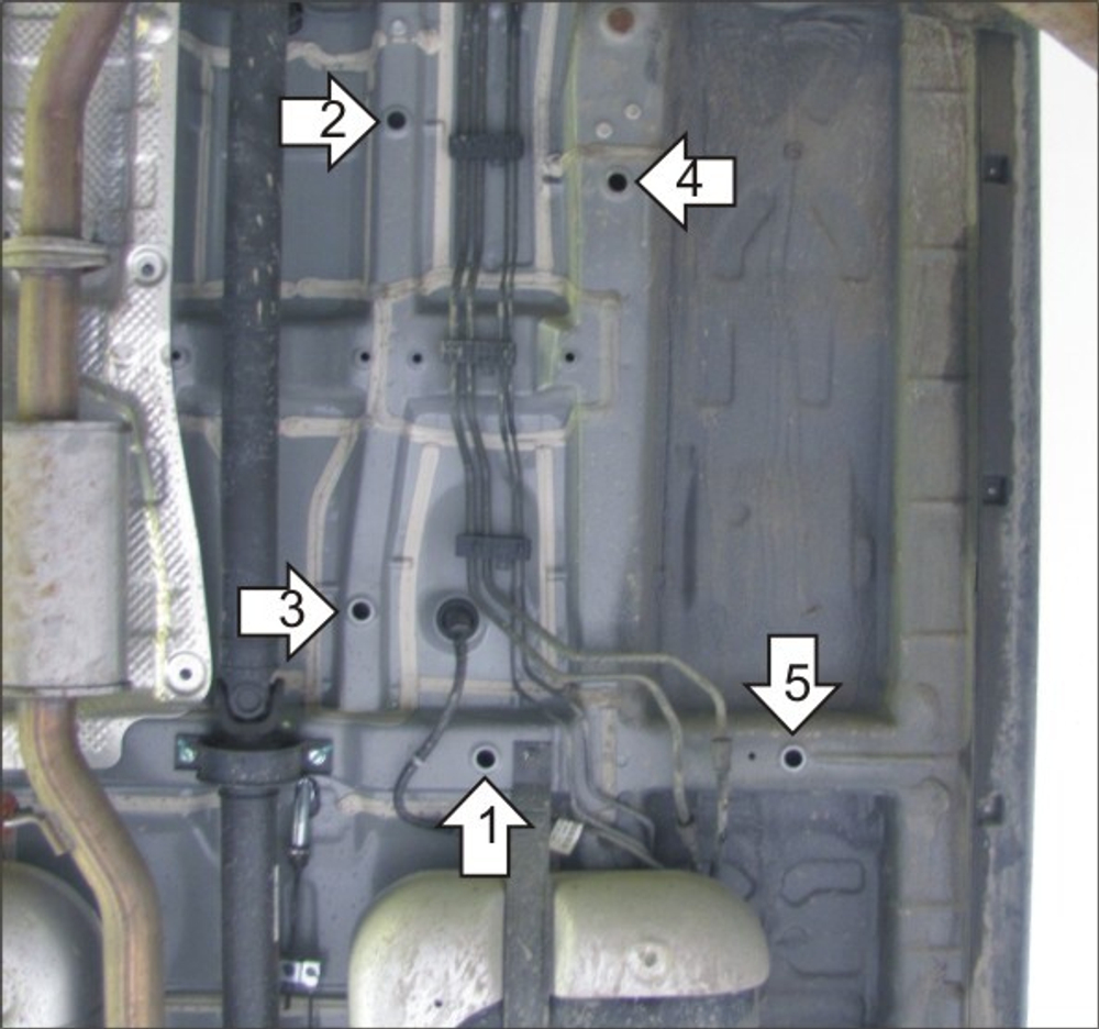 Усиленная защита Motodor Топл. трубок. 2 мм, Сталь. для Ssangyong Actyon New 2010-2013 арт.02808