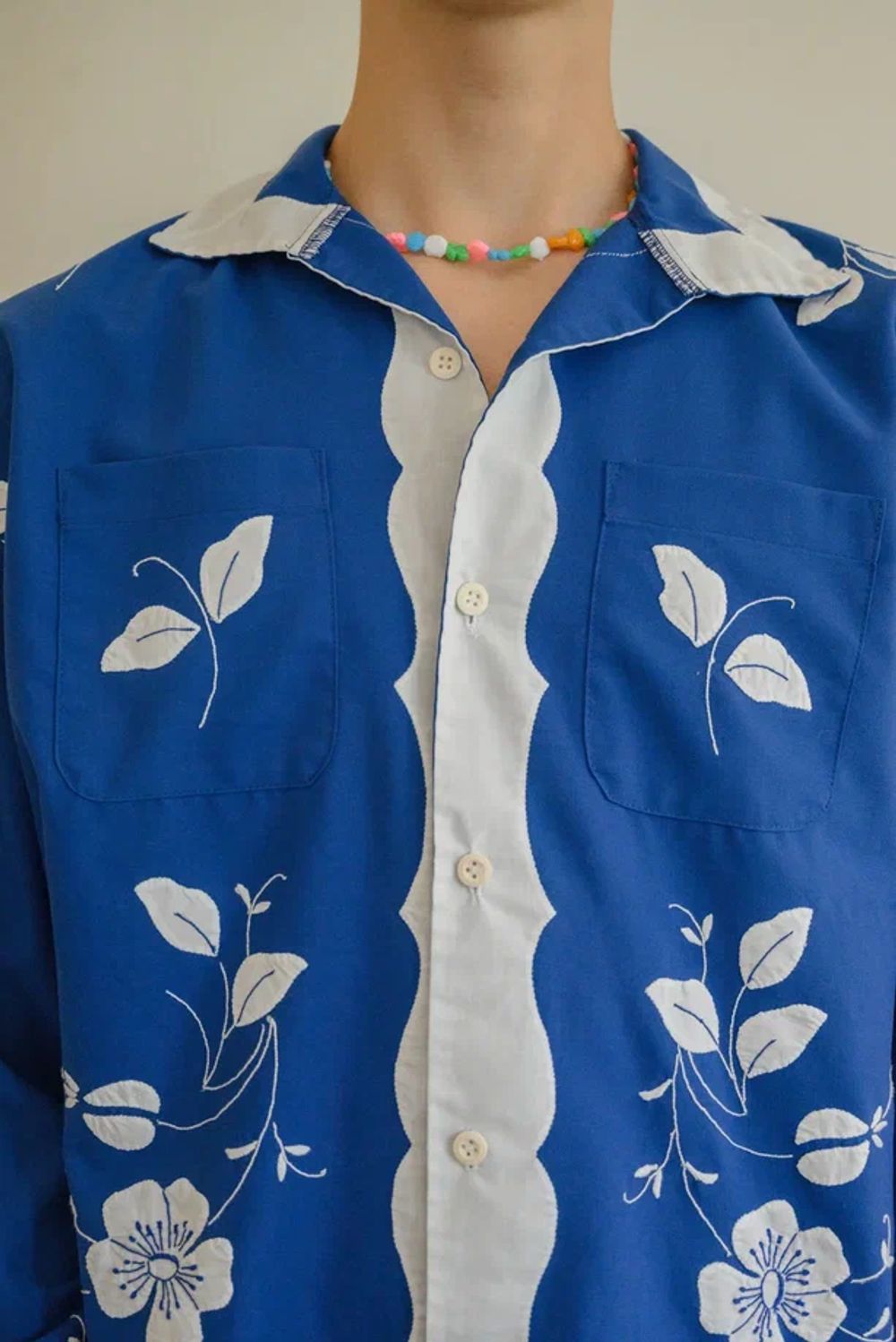 Рубашка Soeurs украшенная с аппликациями синяя