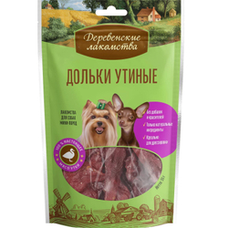 Лакомство "Деревенские лакомства" для собак мини-пород Дольки Утиные, 55 г х 3 шт