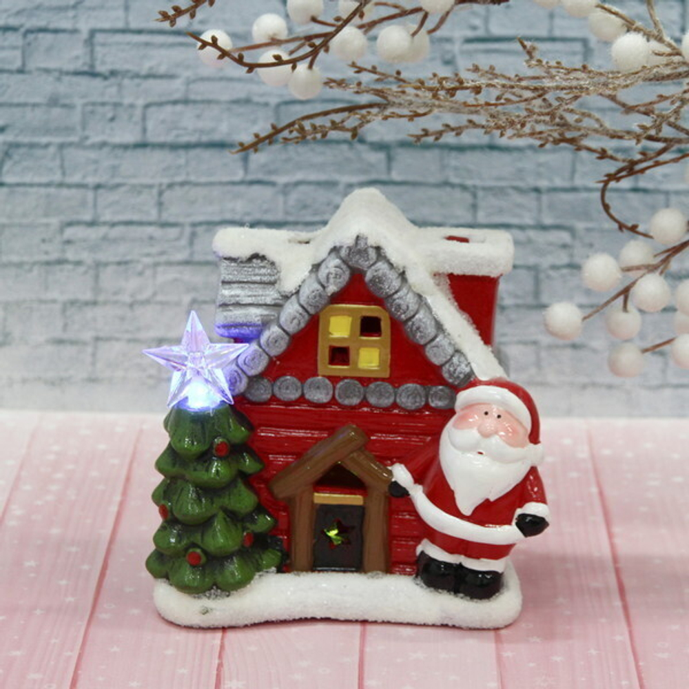 Фигурка с подсветкой Miracle «Домик с ёлочкой» 14*13 см