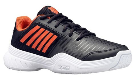 Детские теннисные кроссовки K-Swiss Court Express Omni - jet black/spicy orange/white