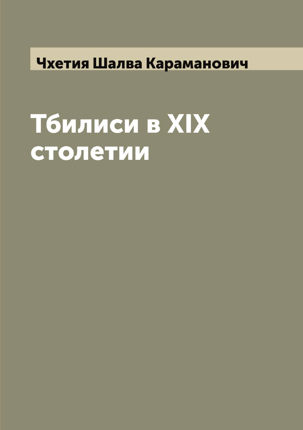 Тбилиси в XIX столетии | Чхетия Шалва Караманович