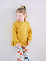 Свитшот прямой Mjölk Mustard, с рукавом реглан