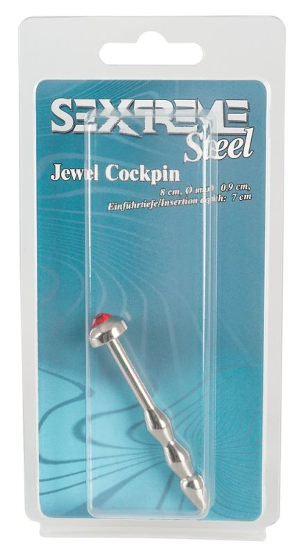 Уретральный стимулятор с декоративным стразом Sextreme Jewel Cockpin - 8 см. (Цвет: серебристый)