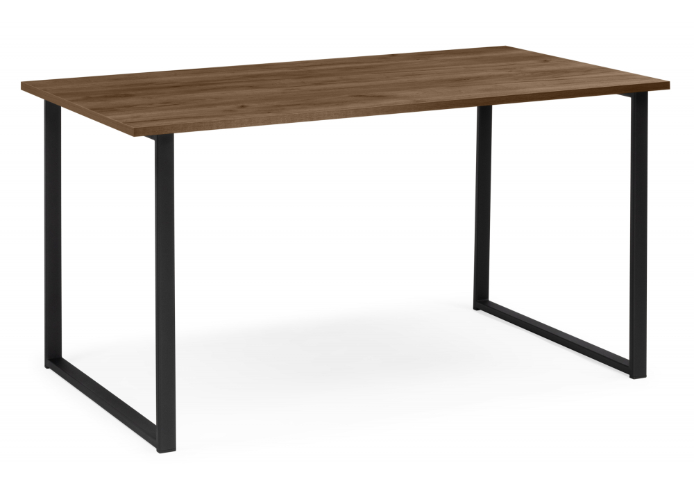 Стол деревянный Woodville Лиман 117 х 77 дуб крафт табачный, черный матовый, ножки черные