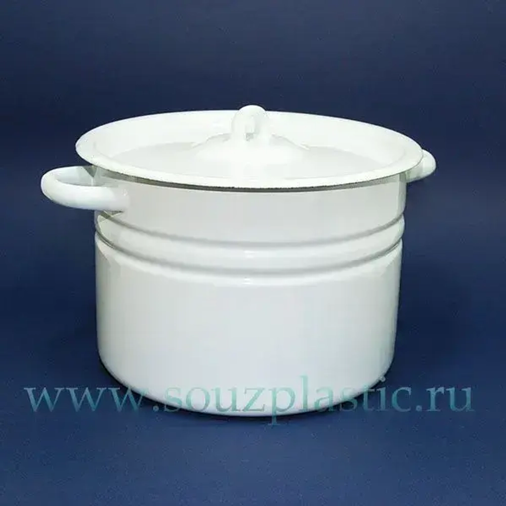 Кастрюля эмал 8,0л цил б/рис С41620 С41620.П (Новокузнецкая эмаль)