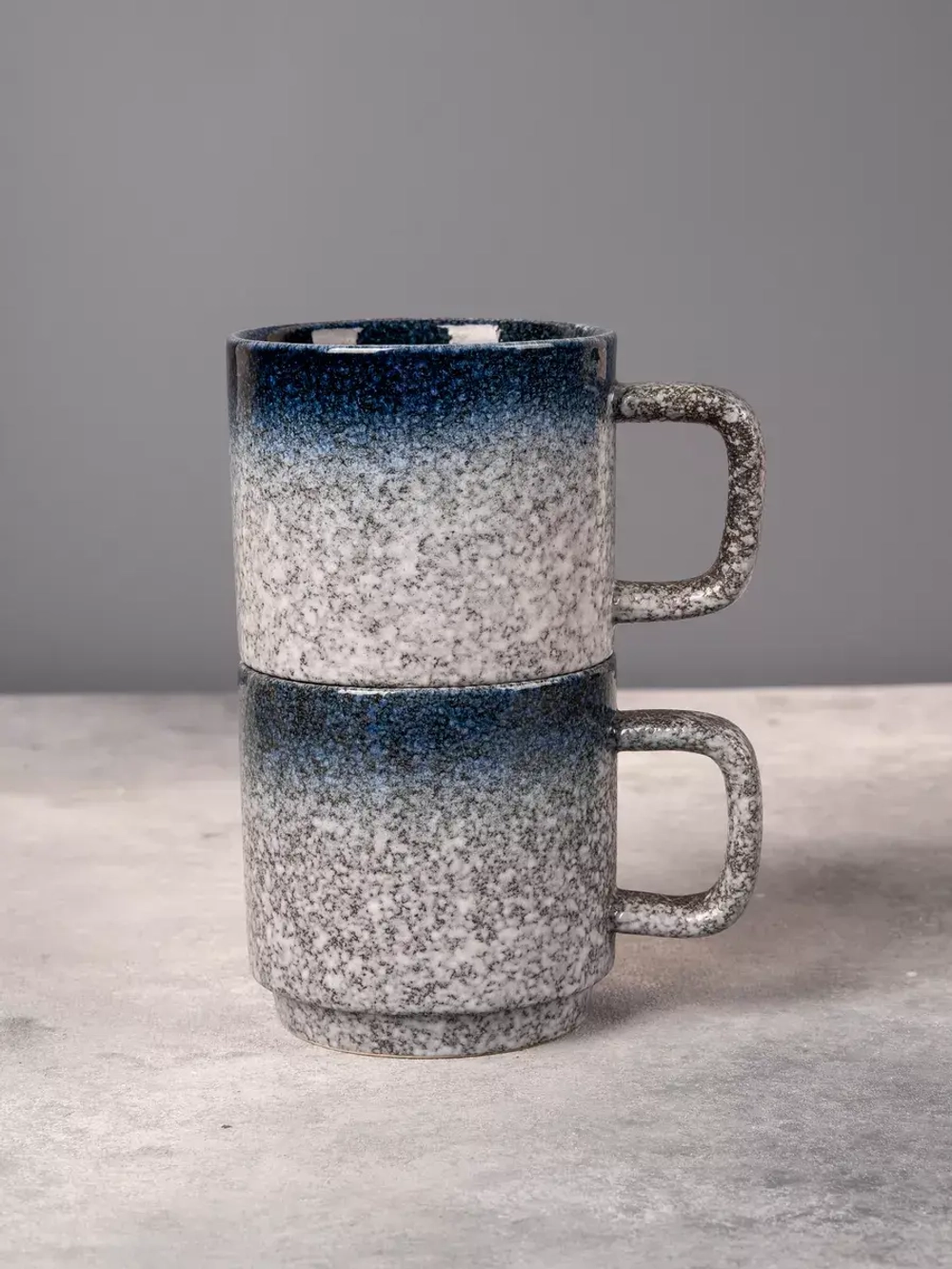 Набор 2 кружки синие с белым чашки фарфор 275 мл