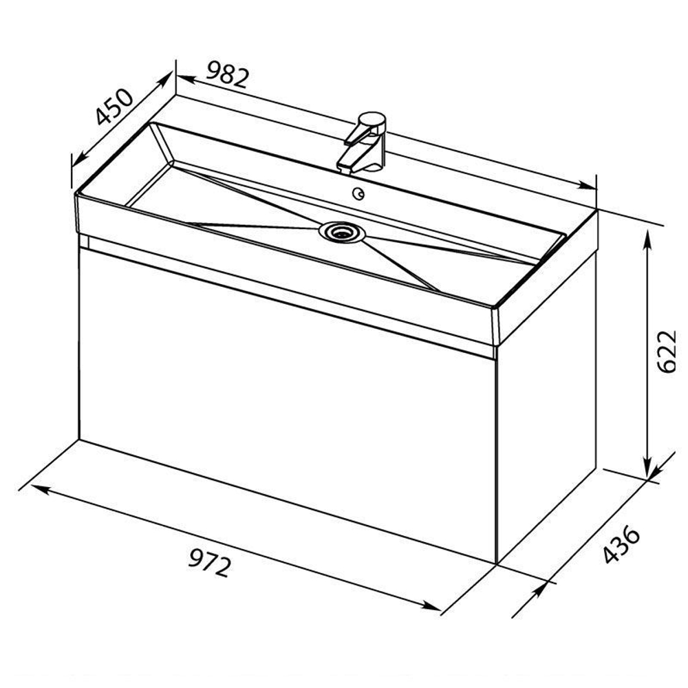 Тумба с раковиной Aquanet Йорк 100 белый