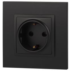 Розетка ЭРА Elegance 14-2101-05 с заземлением 2P+E Schuko 16A-250В IP20 антрацит
