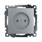 Розетка 1-местная б/з (механизм), STEKKER GLS10-7109-03, 250V, 10А с защитной шторкой, серия Катрин, серебро 39581
