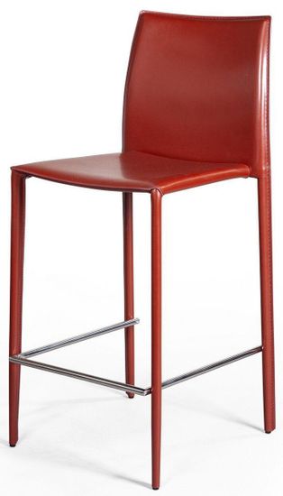 Стул полубарный Rolf, кожа ретро-красный