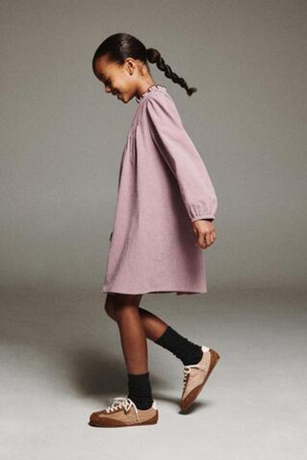 ZARA ПЛАТЬЕ В КЛЕТКУ ВИШИ, ТЕМНО-РОЗОВЫЙ