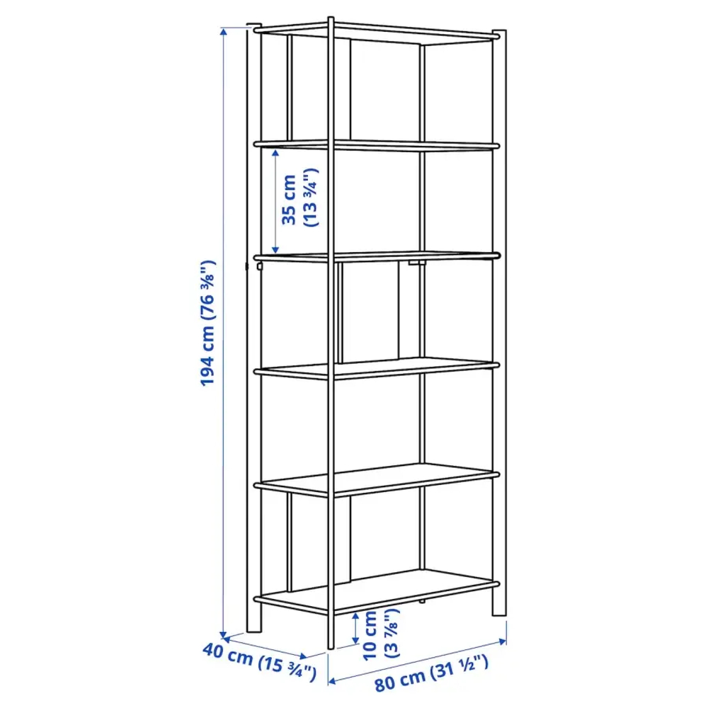 Комбинация стеллажей - IKEA JÄTTESTA/JATTESTA, 200х40х194 см, черный, ЙЕТТЕСТА ИКЕА
